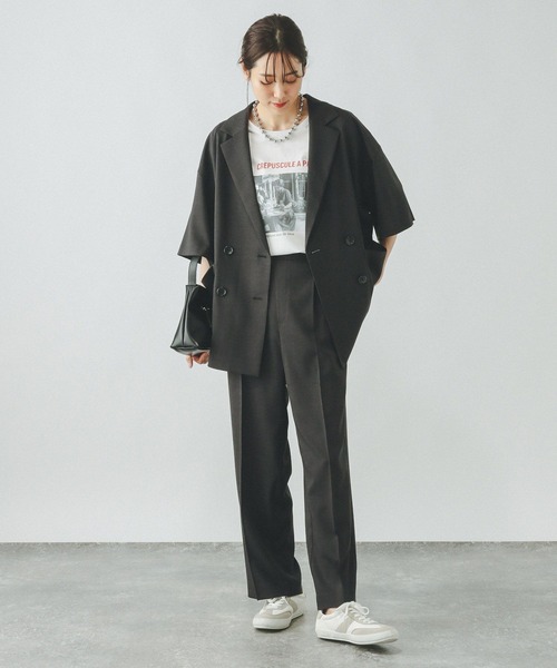 GLOBAL WORK(グローバルワーク)の「ストレートパンツ/お手入れラクラクセットアップ/290030(その他パンツ・レディース・ブラック/ライトベージュ/ベージュ系その他7・SMALL/MEDIUM/LARGE/X-SMALL)」の10枚目の写真