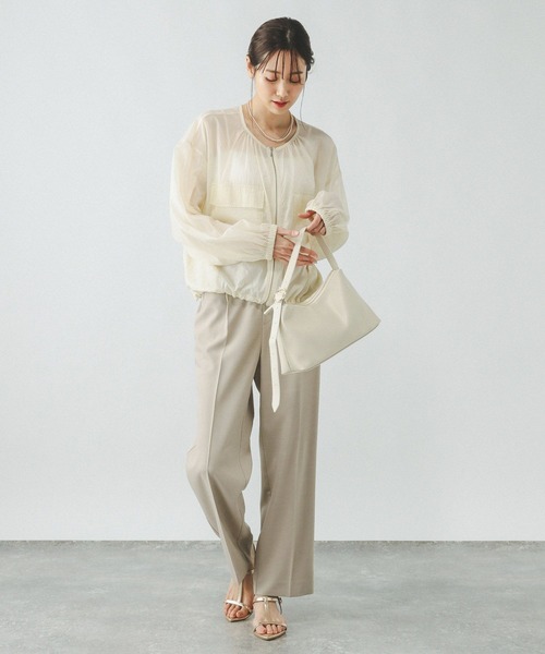 GLOBAL WORK(グローバルワーク)の「ストレートパンツ/お手入れラクラクセットアップ/290030(その他パンツ・レディース・ブラック/ライトベージュ/ベージュ系その他7・SMALL/MEDIUM/LARGE/X-SMALL)」の14枚目の写真