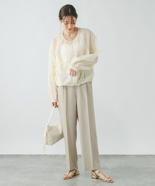 GLOBAL WORK(グローバルワーク)の「ストレートパンツ/お手入れラクラクセットアップ/290030(その他パンツ・レディース・ブラック/ライトベージュ/ベージュ系その他7・SMALL/MEDIUM/LARGE/X-SMALL)」の15枚目の写真
