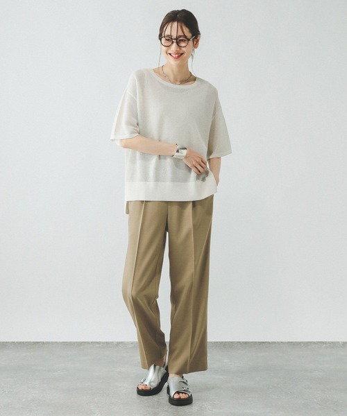 GLOBAL WORK(グローバルワーク)の「ストレートパンツ/お手入れラクラクセットアップ/290030(その他パンツ・レディース・ブラック/ライトベージュ/ベージュ系その他7・SMALL/MEDIUM/LARGE/X-SMALL)」の19枚目の写真