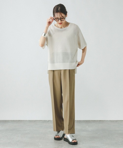 GLOBAL WORK(グローバルワーク)の「ストレートパンツ/お手入れラクラクセットアップ/290030(その他パンツ・レディース・ブラック/ライトベージュ/ベージュ系その他7・SMALL/MEDIUM/LARGE/X-SMALL)」の20枚目の写真