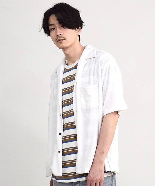 RATTLE TRAP(ラトルトラップ)の「パイルチェックオープンカラー半袖シャツ(シャツ/ブラウス・メンズ・ブラック/ホワイト・LL/M/L)」の10枚目の写真