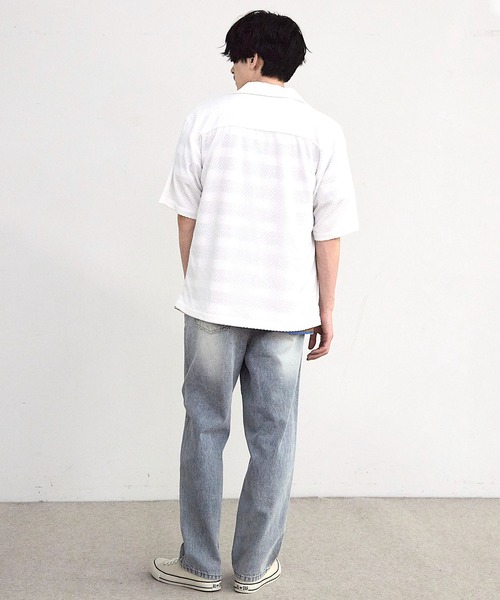 RATTLE TRAP(ラトルトラップ)の「パイルチェックオープンカラー半袖シャツ(シャツ/ブラウス・メンズ・ブラック/ホワイト・LL/M/L)」の8枚目の写真