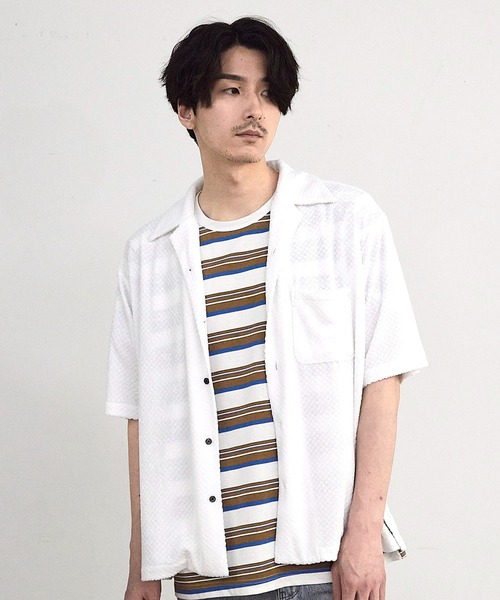 RATTLE TRAP(ラトルトラップ)の「パイルチェックオープンカラー半袖シャツ(シャツ/ブラウス・メンズ・ブラック/ホワイト・LL/M/L)」の9枚目の写真