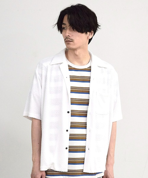 RATTLE TRAP(ラトルトラップ)の「パイルチェックオープンカラー半袖シャツ(シャツ/ブラウス・メンズ・ブラック/ホワイト・LL/M/L)」の11枚目の写真