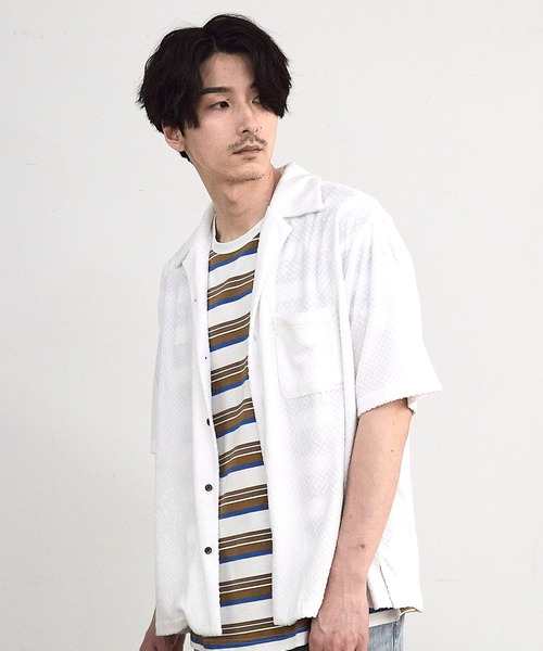 RATTLE TRAP(ラトルトラップ)の「パイルチェックオープンカラー半袖シャツ(シャツ/ブラウス・メンズ・ブラック/ホワイト・LL/M/L)」の12枚目の写真