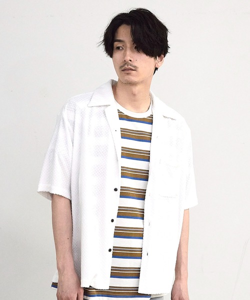 RATTLE TRAP(ラトルトラップ)の「パイルチェックオープンカラー半袖シャツ(シャツ/ブラウス・メンズ・ブラック/ホワイト・LL/M/L)」の13枚目の写真