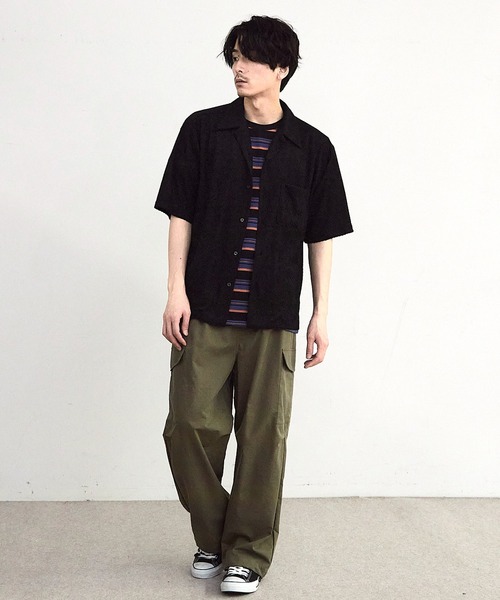 RATTLE TRAP(ラトルトラップ)の「パイルチェックオープンカラー半袖シャツ(シャツ/ブラウス・メンズ・ブラック/ホワイト・LL/M/L)」の18枚目の写真