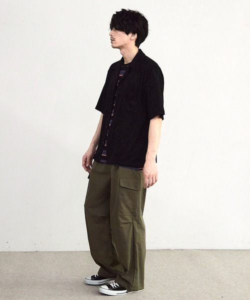 RATTLE TRAP(ラトルトラップ)の「パイルチェックオープンカラー半袖シャツ(シャツ/ブラウス・メンズ・ブラック/ホワイト・LL/M/L)」の19枚目の写真
