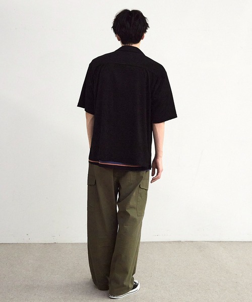 RATTLE TRAP(ラトルトラップ)の「パイルチェックオープンカラー半袖シャツ(シャツ/ブラウス・メンズ・ブラック/ホワイト・LL/M/L)」の22枚目の写真
