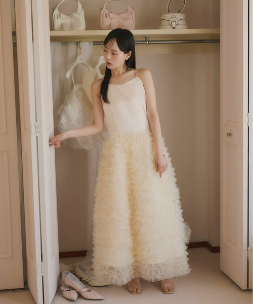 Olu. ボリュームチュールキャミワンピース ボリュームチュールキャミワンピース