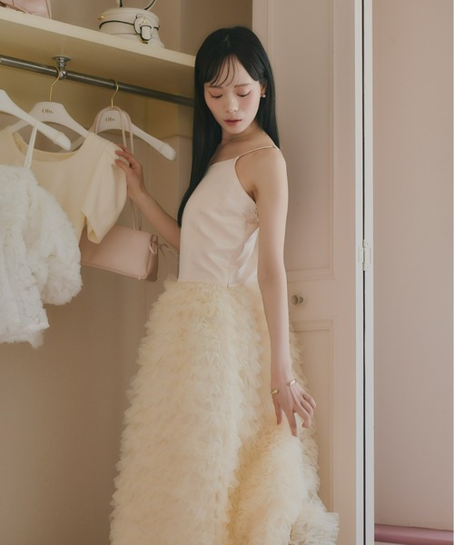 Olu.（オルドット）の「ボリュームチュールキャミワンピース（ドレス・レディース・ブラック/アイボリー・FREE）」の17枚目の写真