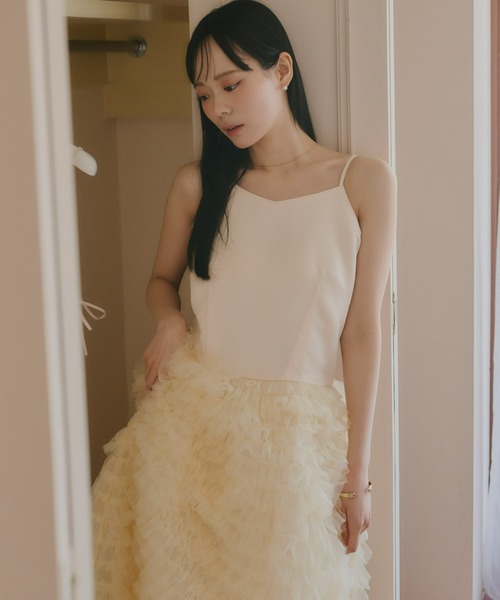 Olu.（オルドット）の「ボリュームチュールキャミワンピース（ドレス・レディース・ブラック/アイボリー・FREE）」の16枚目の写真