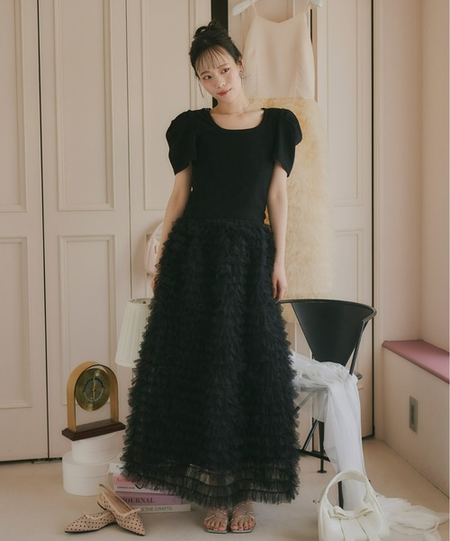 ボリュームチュールキャミワンピース（ドレス）｜Olu.（オルドット）の