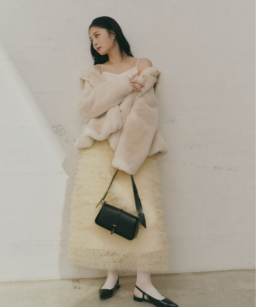 セール】ボリュームチュールキャミワンピース（ドレス）｜Olu