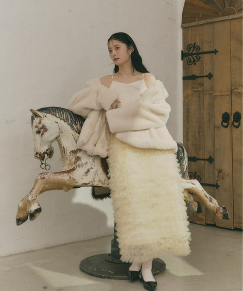 セール】ボリュームチュールキャミワンピース（ドレス）｜Olu