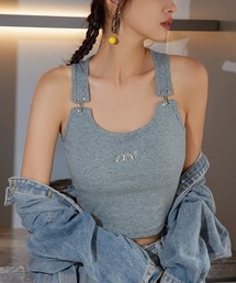 UP START（アップスタート）の「【MASHIRO】ワンポイントY2K ON/カップ付きタンク（MA）（ジャージ）」