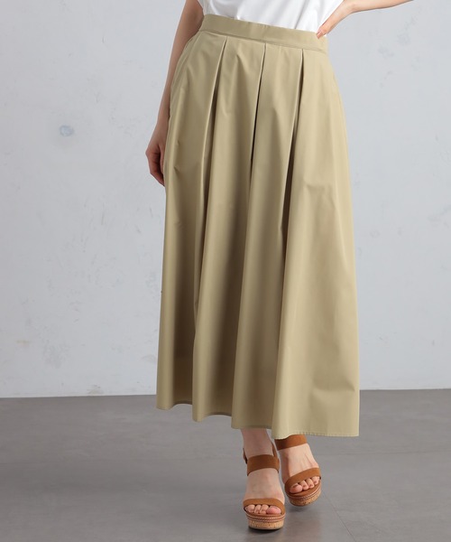 GALLORIA(ギャローリア)の「タックフレアスカート(スカート・レディース・ライトベージュ/ネイビー・M/L/LL/S)」の1枚目の写真