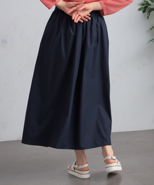 GALLORIA(ギャローリア)の「タックフレアスカート(スカート・レディース・ライトベージュ/ネイビー・M/L/LL/S)」の9枚目の写真