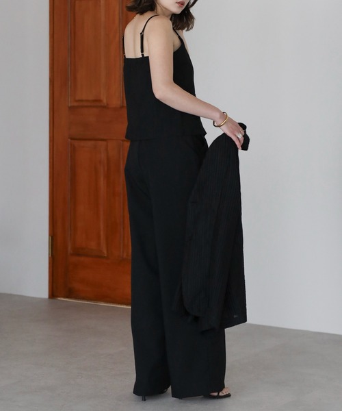 Bonjour Sagan（ボンジュールサガン）の「フロント釦ハンサムビスチェ×タックストレートパンツセットアップ【動画あり】（セットアップ・レディース・アイボリー/ブラック/ライトグレー・FREE）」の20枚目の写真