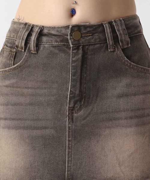 FOREVER 21（フォーエバー トゥエンティーワン）の「【2025SS】加工台形デニムミニスカート（デニムスカート・レディース・ブルー/ブラウン・SMALL/MEDIUM）」の3枚目の写真