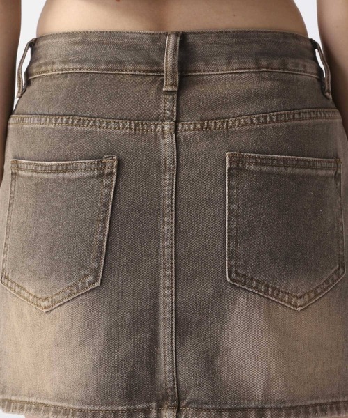 FOREVER 21（フォーエバー トゥエンティーワン）の「【2025SS】加工台形デニムミニスカート（デニムスカート・レディース・ブルー/ブラウン・SMALL/MEDIUM）」の22枚目の写真