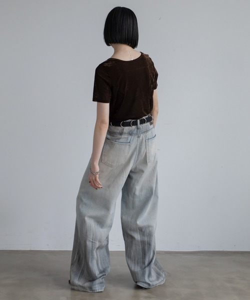 DENIM & DUNGAREE ペイント加工 ワイドパンツ 160 02 楽天市場