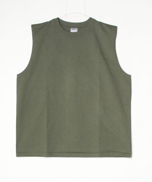 WALLA WALLA SPORT（ワラワラスポーツ）の「9oz TUBE SLEEVELESS TEE/ 9オンス チューブ スリーブレス ティー（タンクトップ・メンズ・アイボリー/ブラック/グリーン系その他/スミクロ/ダークインディゴブルー/マスタード/ホワイト/ダークグリーン/エンジ/レモンイエロー・MEDIUM/LARGE/X-LARGE/SMALL）」の5枚目の写真