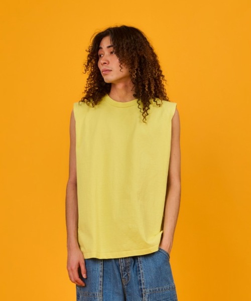 WALLA WALLA SPORT（ワラワラスポーツ）の「9oz TUBE SLEEVELESS TEE/ 9オンス チューブ スリーブレス ティー（タンクトップ・メンズ・アイボリー/ブラック/グリーン系その他/スミクロ/ダークインディゴブルー/マスタード/ホワイト/ダークグリーン/エンジ/レモンイエロー・MEDIUM/LARGE/X-LARGE/SMALL）」の9枚目の写真