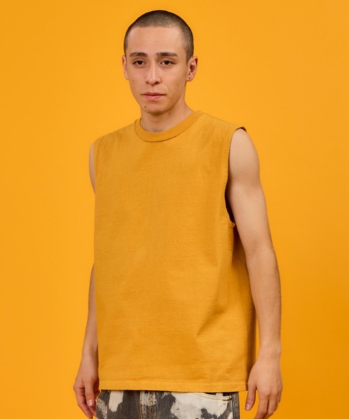 WALLA WALLA SPORT（ワラワラスポーツ）の「9oz TUBE SLEEVELESS TEE/ 9オンス チューブ スリーブレス ティー（タンクトップ・メンズ・アイボリー/ブラック/グリーン系その他/スミクロ/ダークインディゴブルー/マスタード/ホワイト/ダークグリーン/エンジ/レモンイエロー・MEDIUM/LARGE/X-LARGE/SMALL）」の8枚目の写真