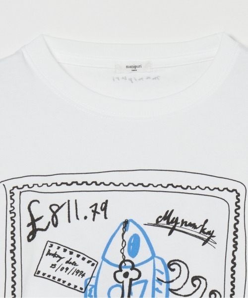 manipuri（マニプリ）の「manipuri PRINT TSHIRT（Tシャツ/カットソー・レディース・ブラック/ホワイト・S）」の6枚目の写真
