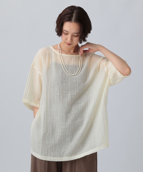 LEPSIM(レプシィム)の「クリンクルブラウス 492797(シャツ/ブラウス・レディース・オフホワイト/オレンジ/ブラック・FREE)」の18枚目の写真