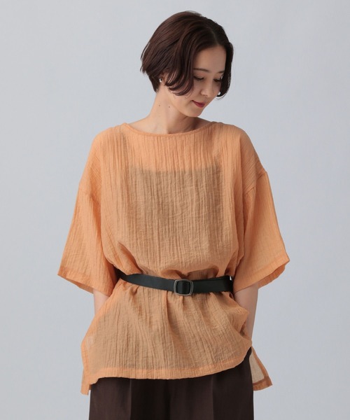 LEPSIM(レプシィム)の「クリンクルブラウス 492797(シャツ/ブラウス・レディース・オフホワイト/オレンジ/ブラック・FREE)」の12枚目の写真