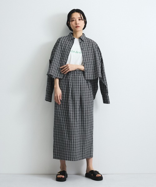 VICKY（ビッキー）の「エンボスプリントTシャツ≪手洗い可能≫（Tシャツ/カットソー・レディース・ホワイト/チャコールグレー・M）」の6枚目の写真