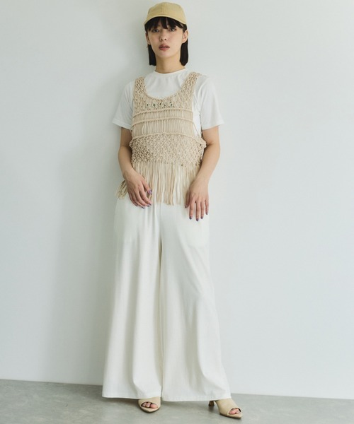 VICKY（ビッキー）の「エンボスプリントTシャツ≪手洗い可能≫（Tシャツ/カットソー・レディース・ホワイト/チャコールグレー・M）」の22枚目の写真