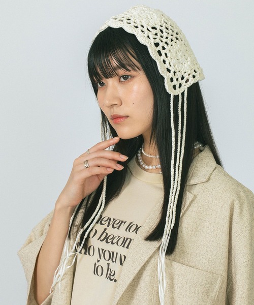 ROSE BUD（ローズバッド）の「(JUNK PRODUCTIONS)BABUSHKA（その他ヘアアクセサリー・レディース・ベージュ/ブラック・ONE SIZE）」の6枚目の写真