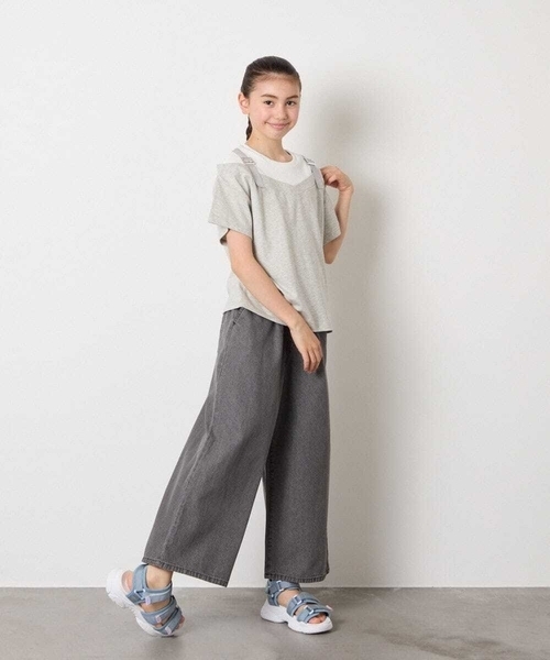 a.v.v（アーヴェヴェ）の「【接触冷感/ジメジメ対策】[100-160]バックル付きイレイヤード風Ｔシャツ（Tシャツ/カットソー・キッズ・ライトグレー/ライラック・110/100/120/130/150/140/160）」の15枚目の写真