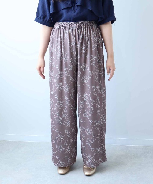 leswel（レスウェル）の「【接触冷感】【L～5L 大きいサイズ】単色花柄イージーワンドパンツ 春夏（その他パンツ・レディース・ブラウン/ブラック・L/LL/3L/4L/5L）」の16枚目の写真