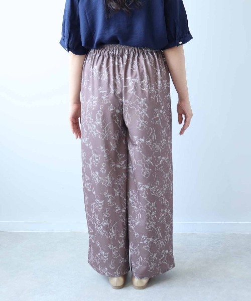 leswel（レスウェル）の「【接触冷感】【L～5L 大きいサイズ】単色花柄イージーワンドパンツ 春夏（その他パンツ・レディース・ブラウン/ブラック・L/LL/3L/4L/5L）」の18枚目の写真