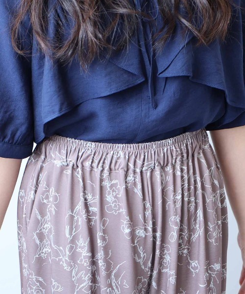 leswel（レスウェル）の「【接触冷感】【L～5L 大きいサイズ】単色花柄イージーワンドパンツ 春夏（その他パンツ・レディース・ブラウン/ブラック・L/LL/3L/4L/5L）」の19枚目の写真