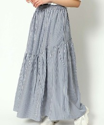 《ギャザー×ふんわりシルエット》レディース フレアロングスカート ウエストゴム 春夏秋