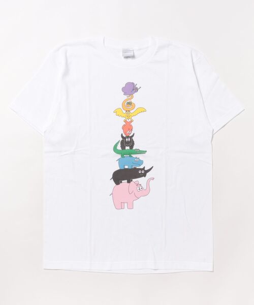 Rendez-Vous(ランデヴー)の「【 BARBAPAPA 】 バーバパパ キャラクターTシャツ 25S5(Tシャツ/カットソー・レディース・ホワイト/ライトピンク・LARGE)」の1枚目の写真