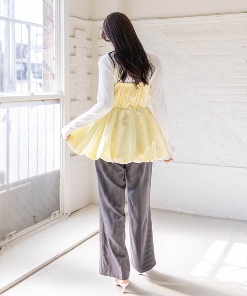 clear（クリア）の「【10色展開】ドロストデザインバルーンチュニック［骨格ウェーブ／フェミニン／ガーリー／大人かわいい／ギャザーデザイン］（チュニック・レディース・ブラック系その他/ブラック/ピンク/オフホワイト/ブラック系その他2/ブラウン系その他/レッド系その他3/ブラック系その他3/イエロー/ホワイト系その他・F）」の20枚目の写真