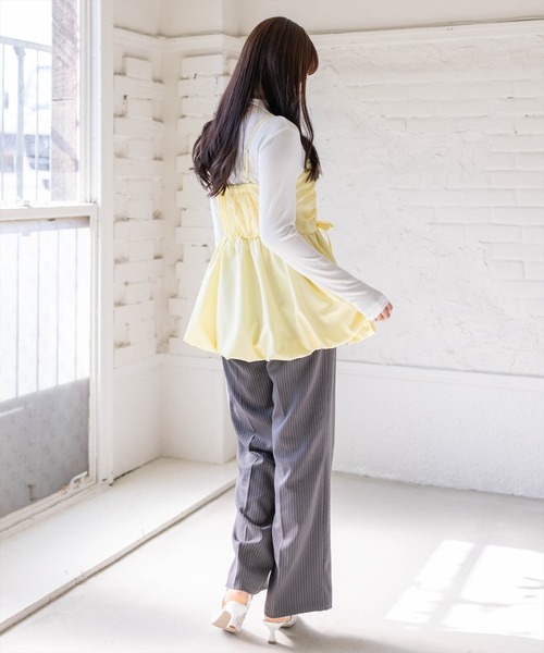 clear（クリア）の「【10色展開】ドロストデザインバルーンチュニック［骨格ウェーブ／フェミニン／ガーリー／大人かわいい／ギャザーデザイン］（チュニック・レディース・ブラック系その他/ブラック/ピンク/オフホワイト/ブラック系その他2/ブラウン系その他/レッド系その他3/ブラック系その他3/イエロー/ホワイト系その他・F）」の21枚目の写真