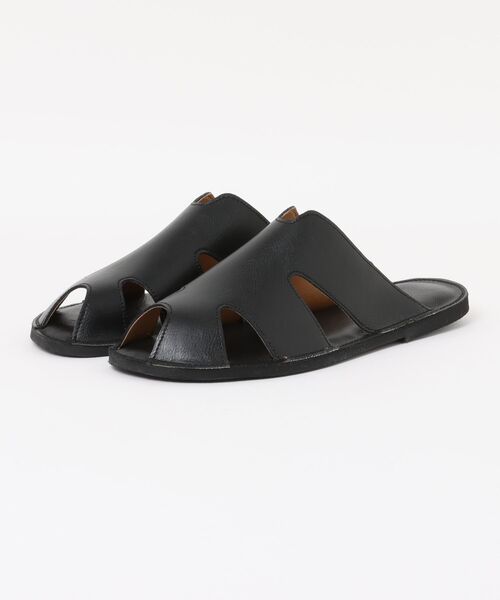 Fun & Daily（ファンアンドデイリー）の「F&D : Split Leather Flat sandals（サンダル・メンズ・ブラック・42）」の4枚目の写真
