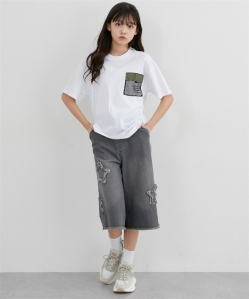 25春夏★ポケット付きTシャツ セール】メッシュポケット付きTシャツ（男の子・女の子）（T