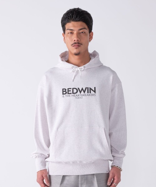 BEDWIN & THE HEARTBREAKERS(ベドウィン アンド ザ ハートブレイカーズ)の「L/S PRINTED HOODIE "RIDLEY"(パーカー・メンズ・ブラック/グレー・LARGE/X-LARGE/MEDIUM)」の1枚目の写真