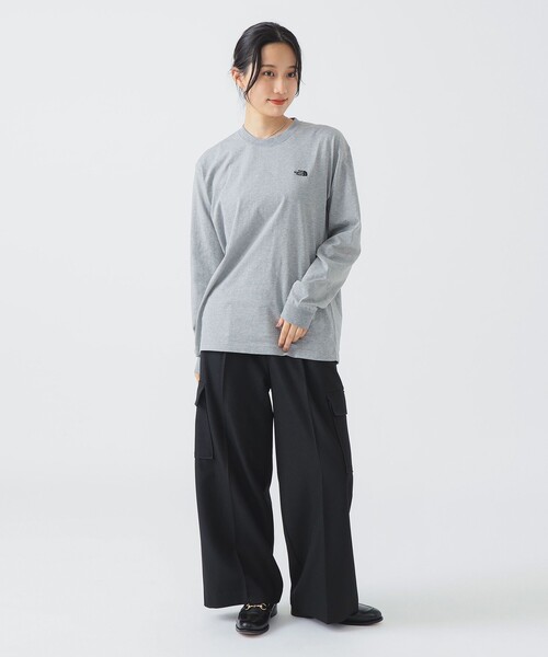 THE NORTH FACE(ザノースフェイス)の「【吸汗速乾】THE NORTH FACE / ロングスリーブ フラッシュドライ ヌプシ コットンティー(S~M)NT32535(Tシャツ/カットソー・レディース・オフホワイト/グレー・MEDIUM/SMALL)」の3枚目の写真