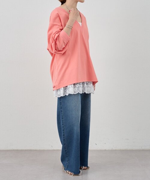 SHENERY（シーナリー）の「《レイヤードコーデに》裾レースキャミソール（キャミソール・レディース・オフホワイト/ブラック・FREE）」の3枚目の写真