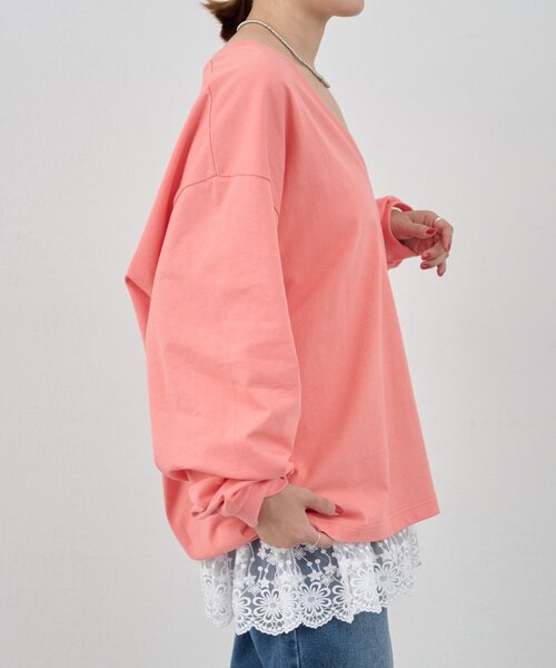 SHENERY（シーナリー）の「《レイヤードコーデに》裾レースキャミソール（キャミソール・レディース・オフホワイト/ブラック・FREE）」の9枚目の写真